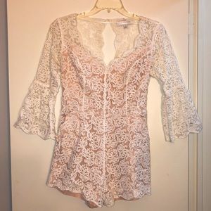 Lauren Conrad White Lace Romper